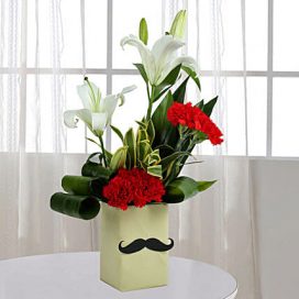 Carnation N Lily Arrangement