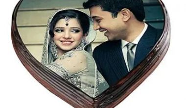 Chocolate Heart Shape Photo Cake