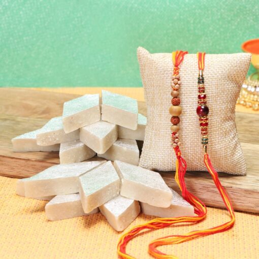 Colourful Rakhi with Kaju Katli — Online Delivery in Guwahati | Petalscart