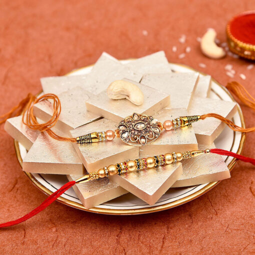 Rakhi Set with Kaju Katli — Online Delivery in Guwahati | Petalscart