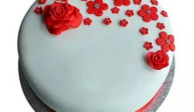 Red Roses Fondant Cake