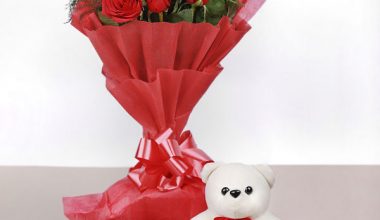 Red Roses With Teddy N Chocolate