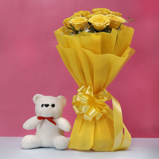 Roses N Teddy Combo — Online Delivery in Guwahati | Petalscart