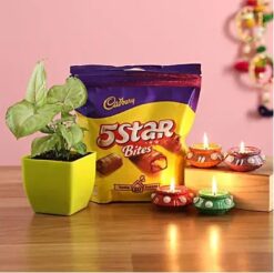 Syngonium Plant & Diyas With 5 Star