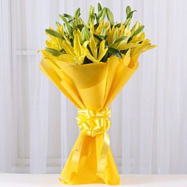 Yellow Asiatic Lilies Bouquet