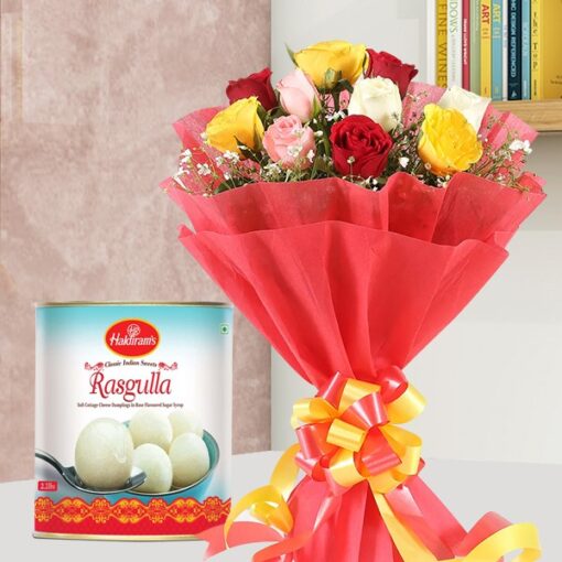 Mix Roses N Rasgulla Combo — Online Delivery in Guwahati | Petalscart