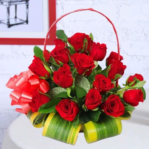 Basket Red Roses — Online Delivery in Guwahati | Petalscart