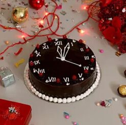 New Year Chocolate Clock Cake