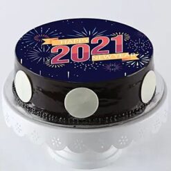 New Year Chocolate Photo Cake