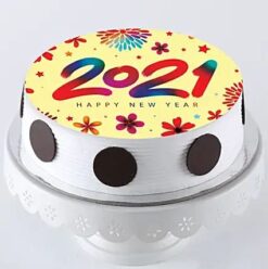 New Year Pineapple Photo Cream Cake