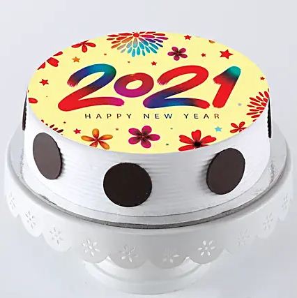 New Year Pineapple Photo Cream Cake