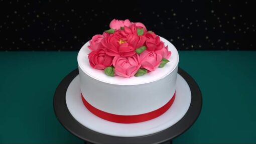 Rosy Vanilla Cake — Online Delivery in Guwahati | Petalscart