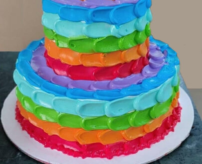 2 Tier Rainbow Cake