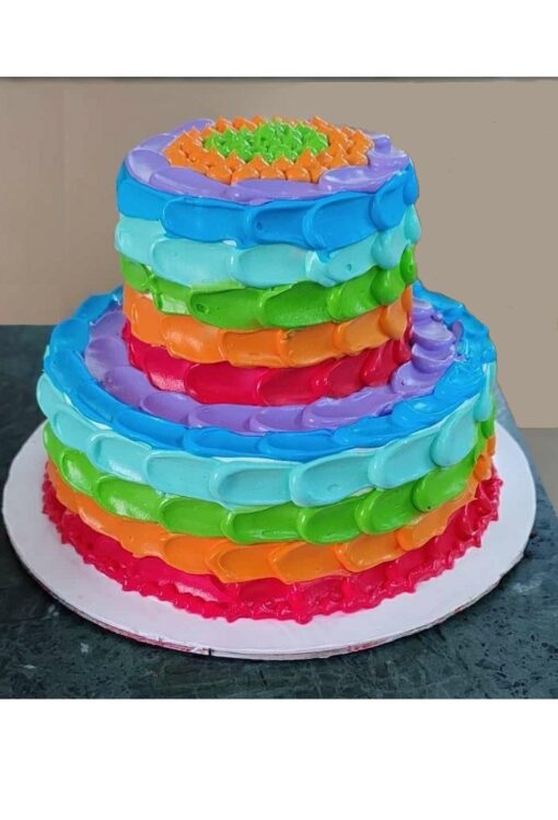 2 Tier Rainbow Cake