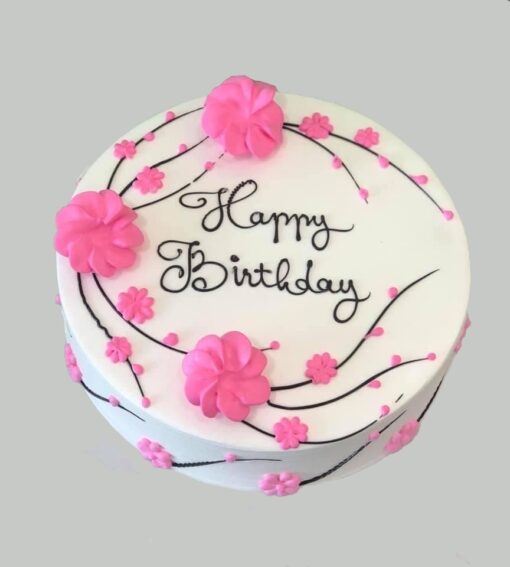 Floral Vanilla Birthday Cake — Online Delivery in Guwahati | Petalscart