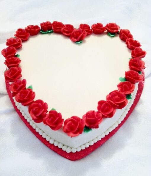 Vanilla Cream Heart Cake — Online Delivery in Guwahati | Petalscart