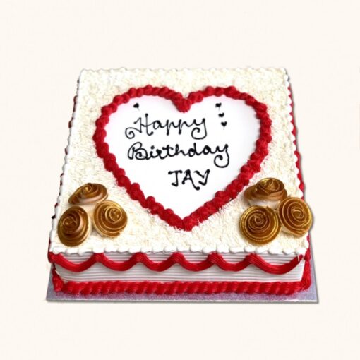 Centre Heart Square Cake — Online Delivery in Guwahati | Petalscart