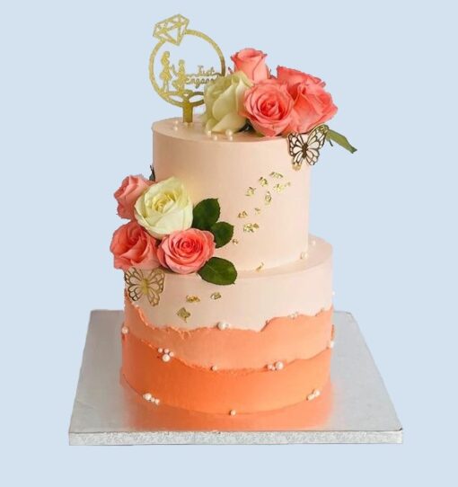 2 Tier Wedding Theme Cake