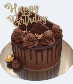 Chocolate Drip Cake with Rochers