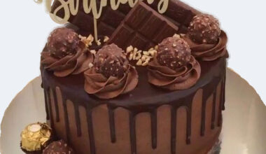 Chocolate Drip Cake with Rochers