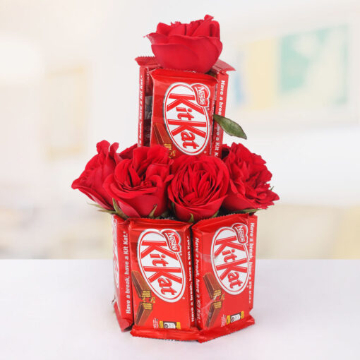 Red Roses Kitkat Combo — Online Delivery in Guwahati | Petalscart