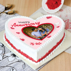 Heart Shape Red Velvet Photo Cake