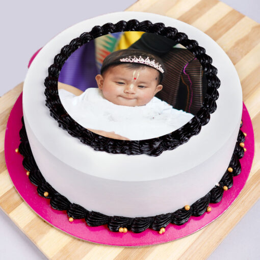 Choco Vanilla Photo Cake — Online Delivery in Guwahati | Petalscart