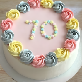 Rosy Vanilla Cream Cake