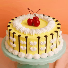 Butterscotch Cherry Cream Cake