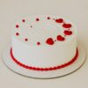 Romantic red hearts cream cake with white frosting, perfect for birthdays and anniversaries in Guwahati – fresh cream and same-day delivery.