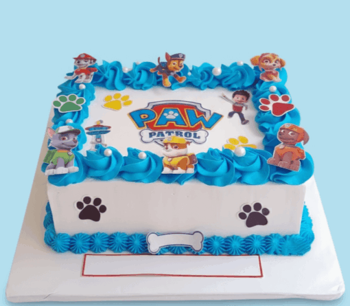 Paw Patrol theme cake for kids birthday available at Petalscart Guwahati – custom cartoon cakes with colorful paw decorations, perfect for children’s celebrations.