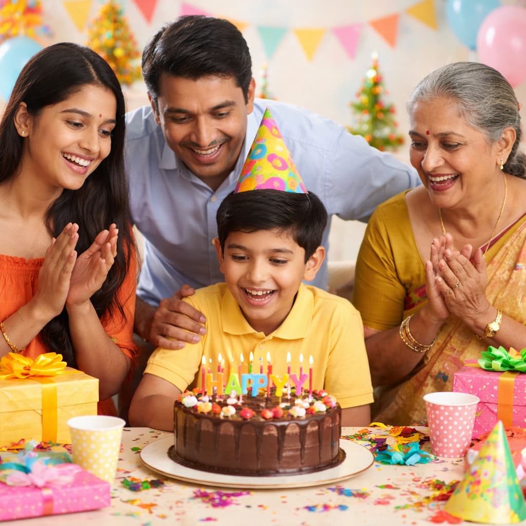 Birthday celebration with cake in Guwahati