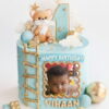 Personalized 1st birthday photo cake with teddy theme by Petalscart in Guwahati