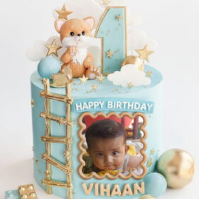 Personalized 1st Birthday Photo Cake