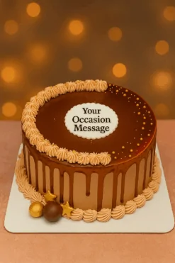 Rich caramel drip cake with chocolate glaze and cream frosting – perfect birthday cake in Guwahati