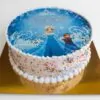 Frozen theme birthday cake with ice princess edible photo design for kids in Guwahati